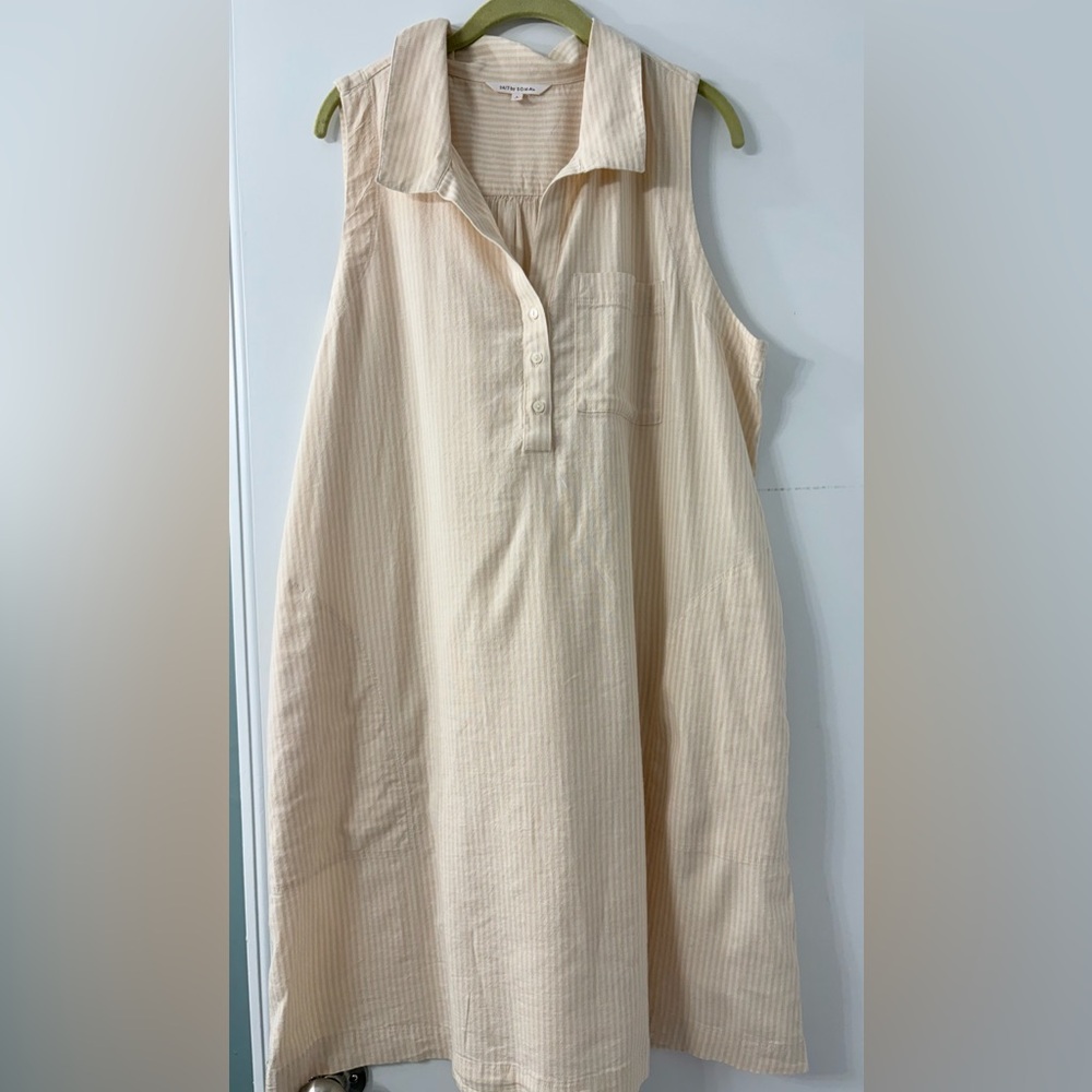 Soma Cream Striped Sleeveless dress